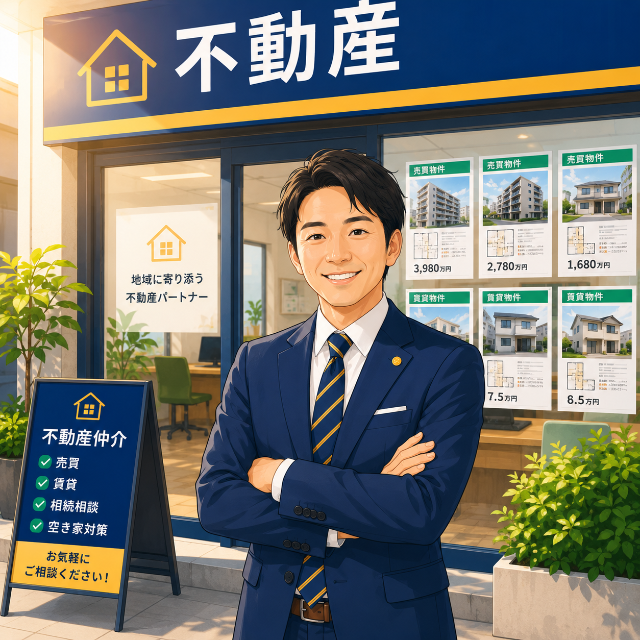 独立開業した小さな不動産仲介オフィスの店主